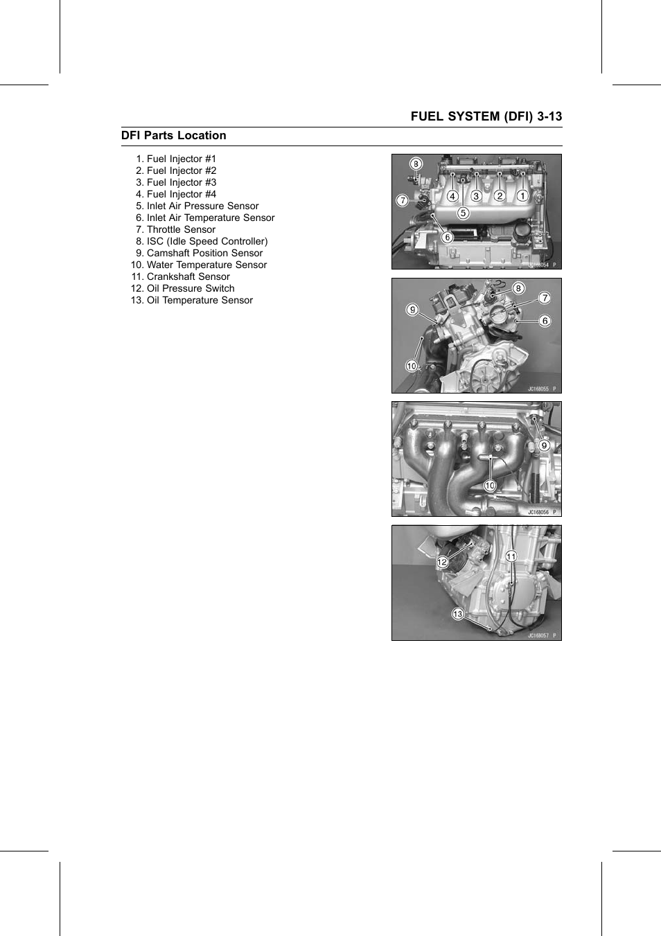 Dfi parts location | Kawasaki STX-15F User Manual | Page 67 / 438