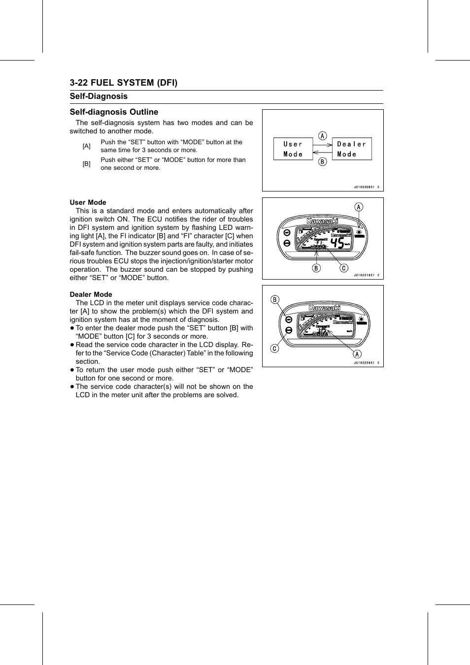 Self-diagnosis outline, Self-diagnosis | Kawasaki STX-15F User Manual | Page 76 / 438