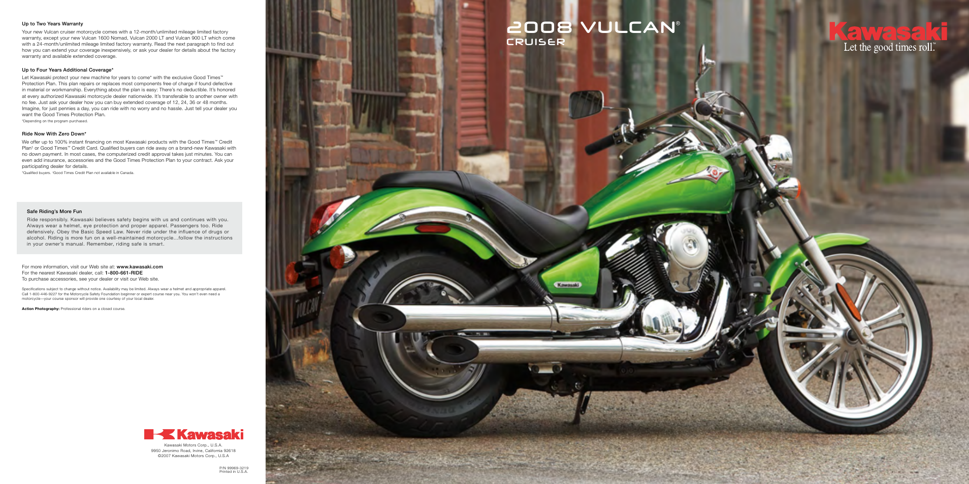 Kawasaki Vulcan Cruiser 2008 User Manual | 14 pages