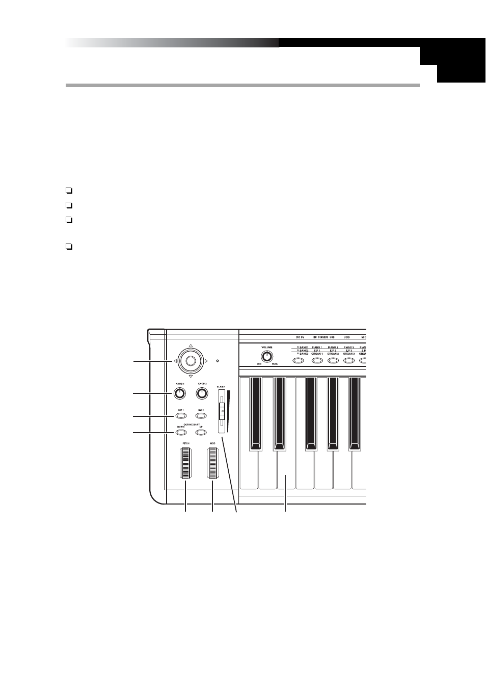 Introduction, Fonctions principales, Nom des parties | Fonctions principales nom des parties, 27 manuel d’utilisation | KORG K49 User Manual | Page 27 / 73