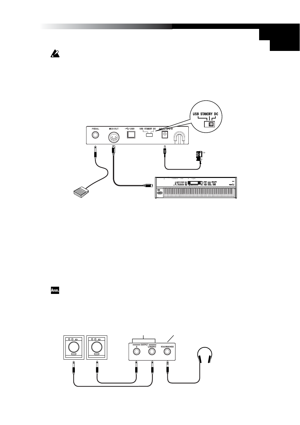 55 bedienungsanleitung, Verwendung der internen klangerzeugung (k61p) 1 | KORG K49 User Manual | Page 55 / 73