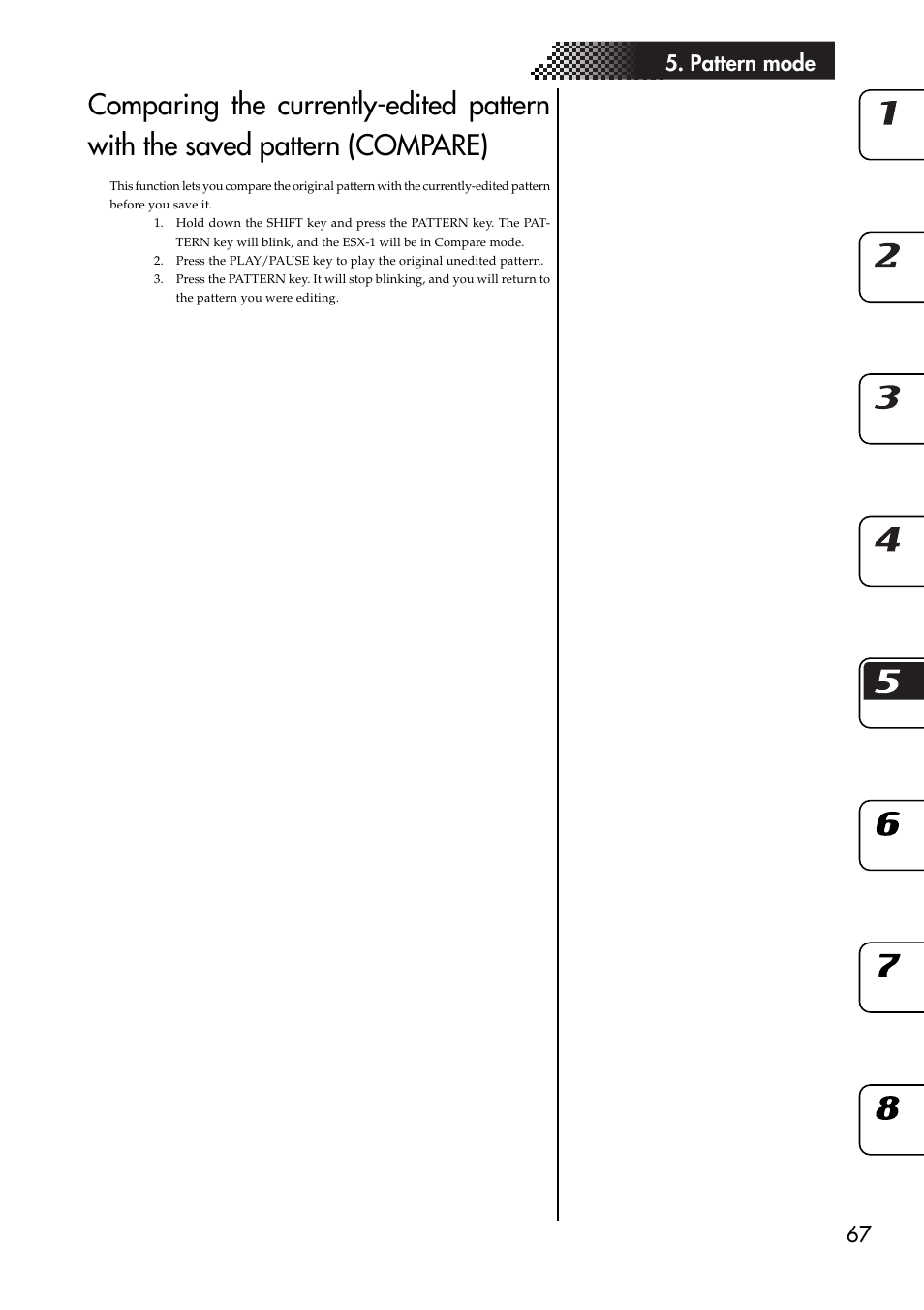 67 5. pattern mode | KORG ESX-1 User Manual | Page 67 / 108