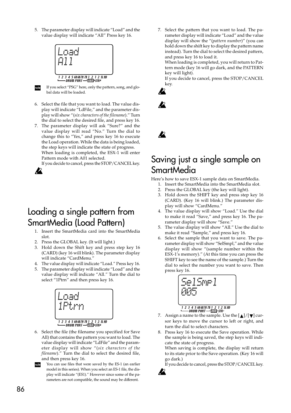 Saving just a single sample on smartmedia | KORG ESX-1 User Manual | Page 86 / 108