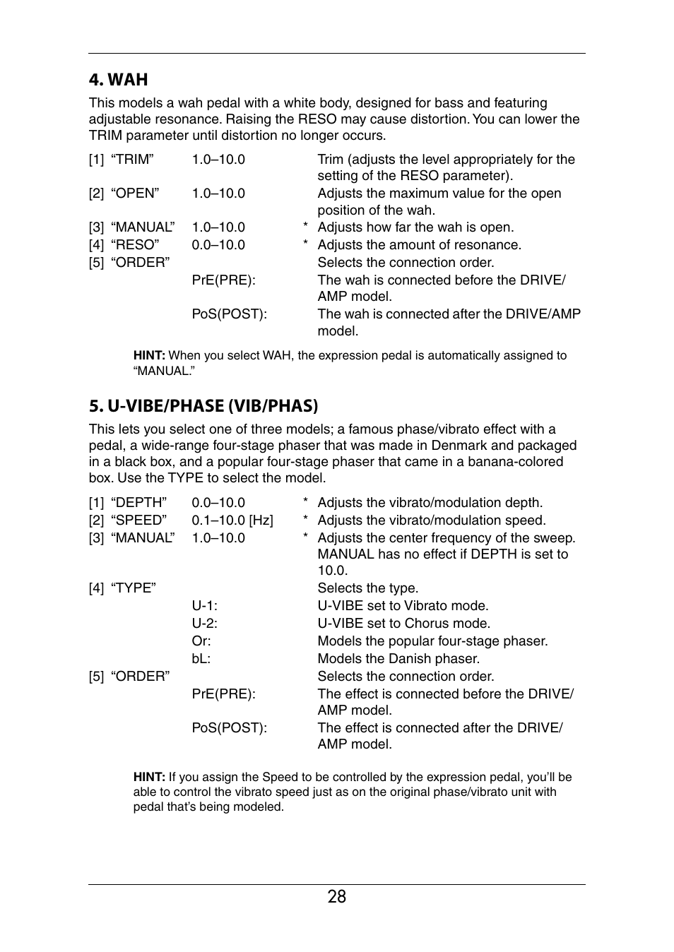 U-vibe/phase (vib/phas) | KORG Ax3000b User Manual | Page 34 / 68