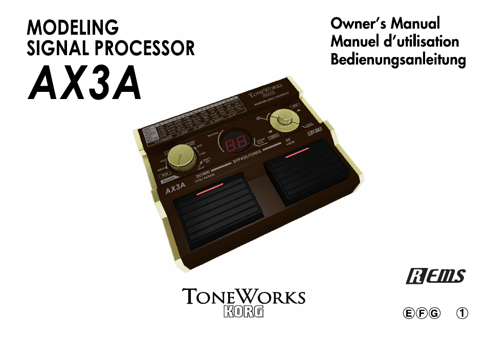 KORG TONEWORKS AX3A User Manual | 36 pages