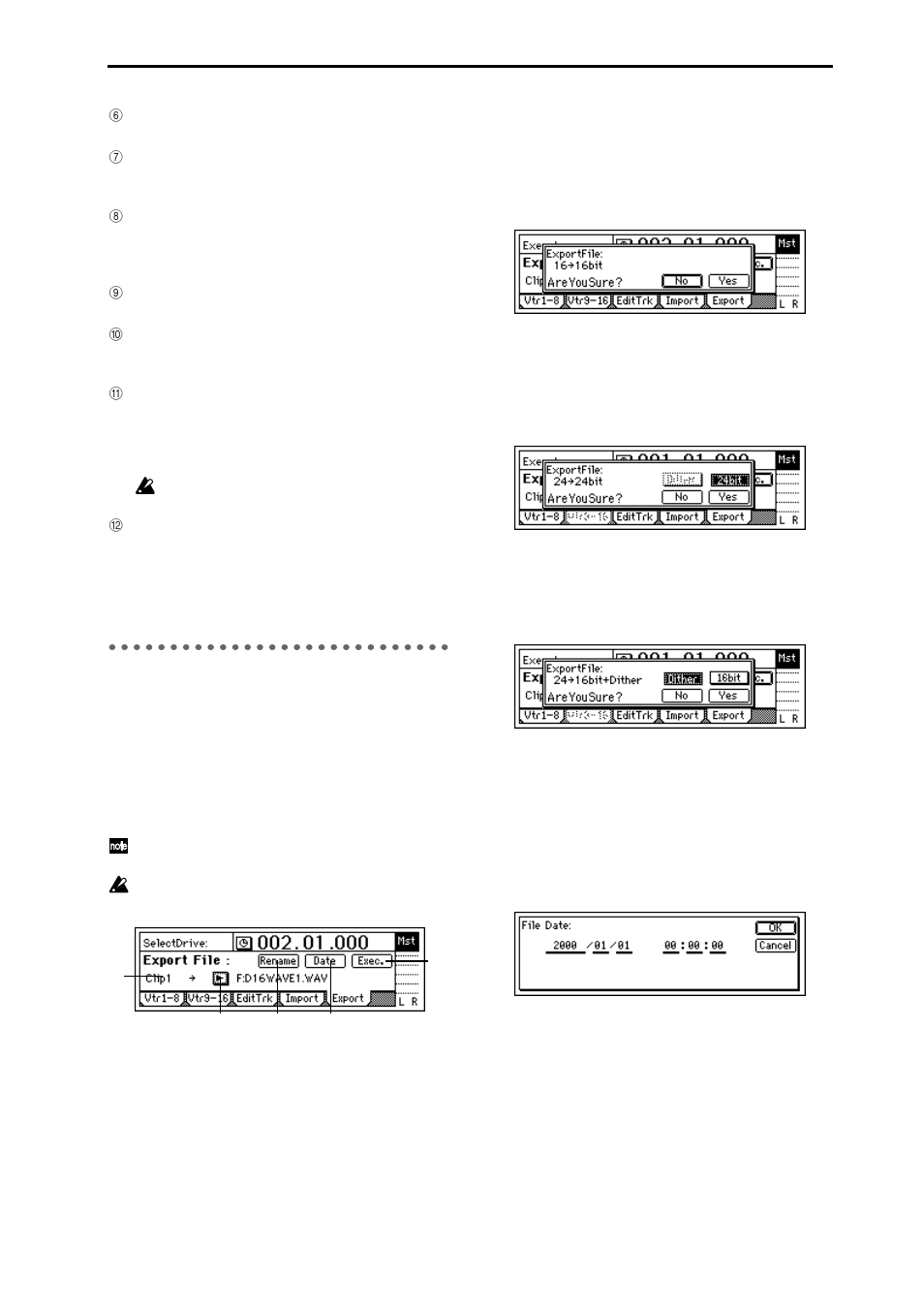 P5 export: export a wav file | KORG DIGITAL RECORDING STUDIO D16 User Manual | Page 13 / 24