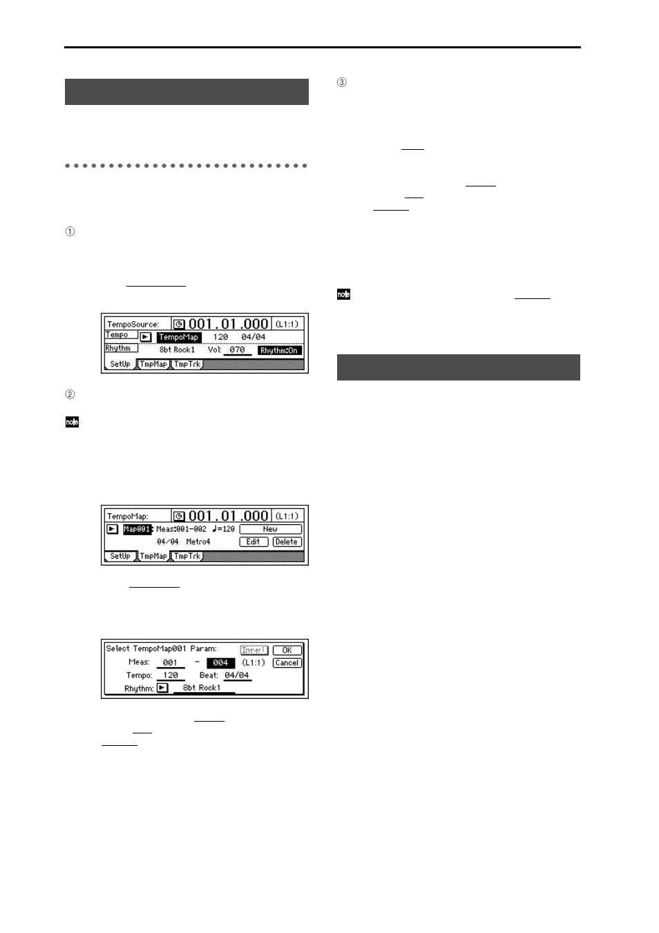 P.40– p.43, Tempo map | KORG DIGITAL RECORDING STUDIO D16 User Manual | Page 6 / 24