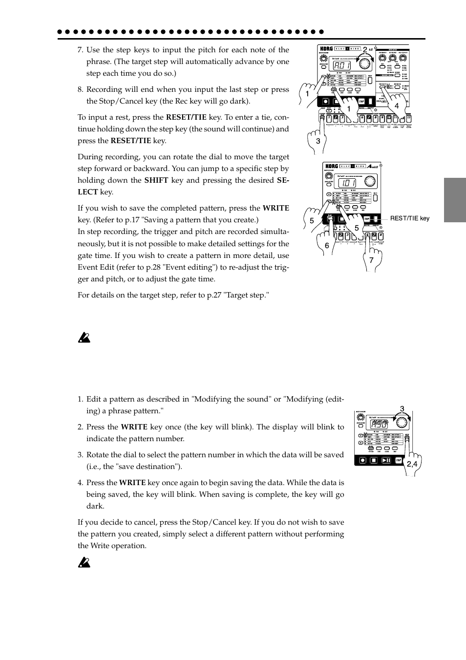 Saving a pattern that you create | KORG EA-1mkII User Manual | Page 17 / 52