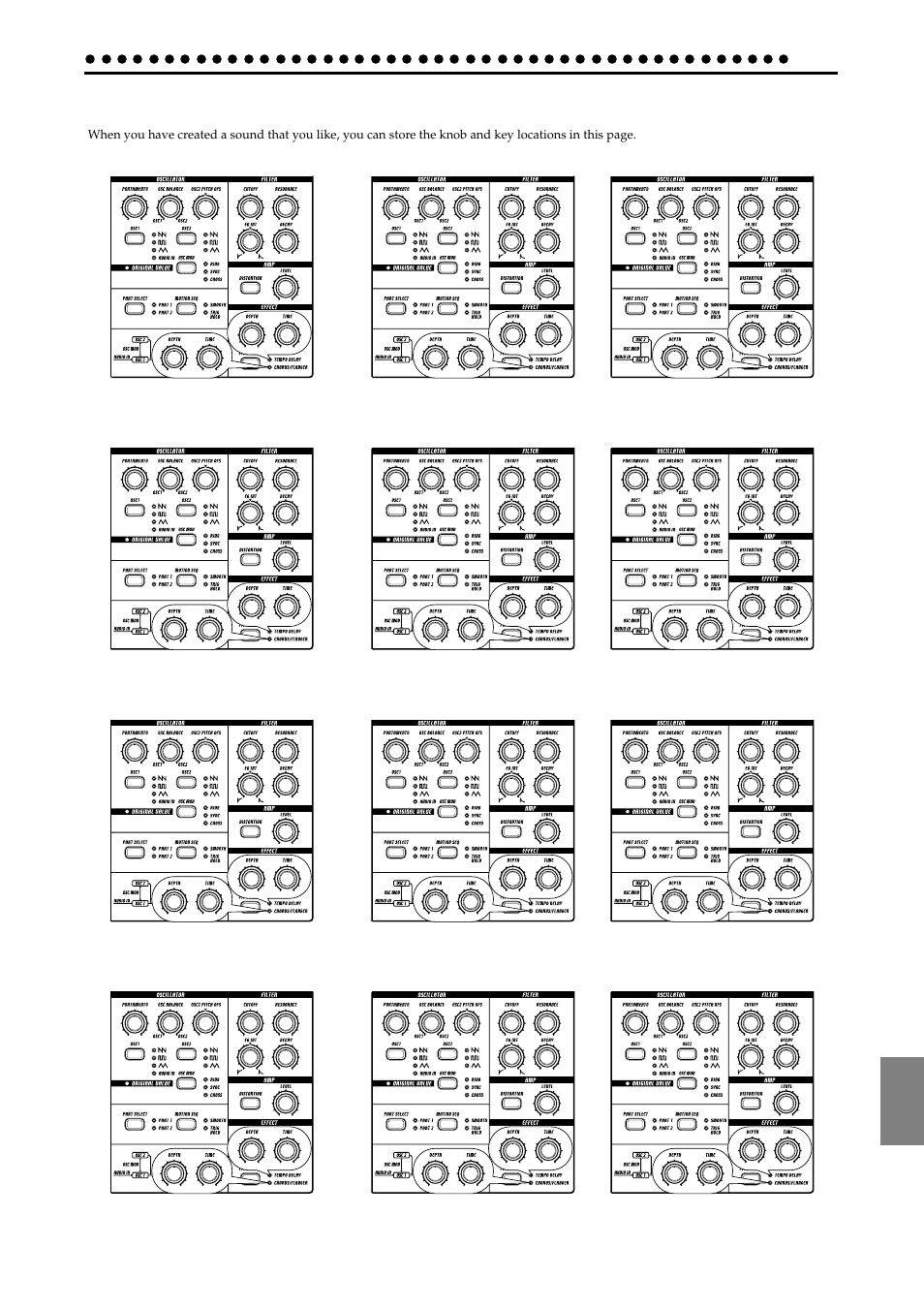 Blank chart, Index | KORG EA-1mkII User Manual | Page 47 / 52