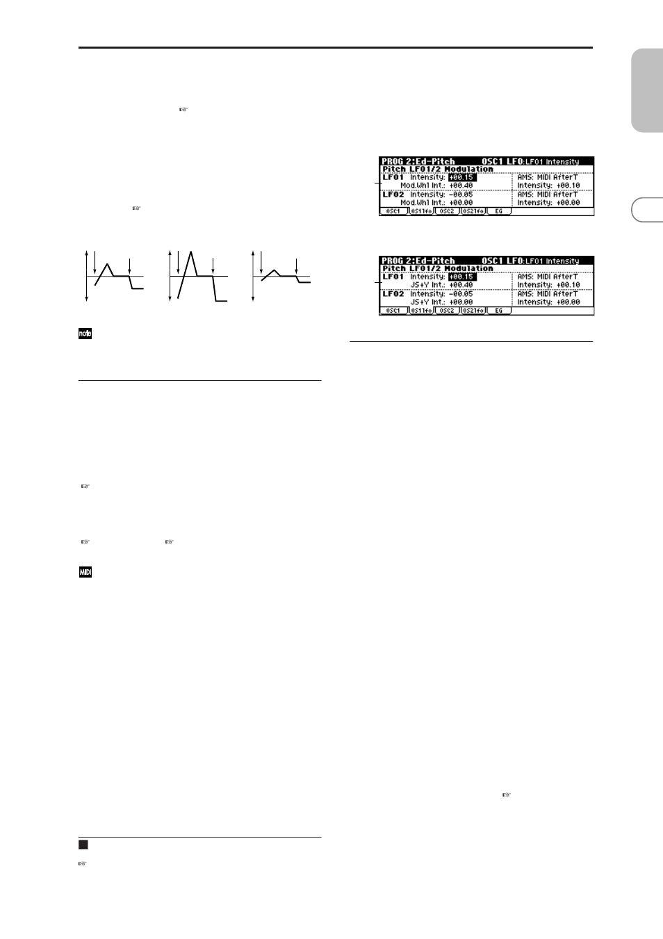 2: os1lfo (osc1 lfo), 2–2: os1lfo (osc1 lfo), 2–2: os1lfo | X50 microx, 2–1c: portamento, 2–1: utility, 2–2a: pitch lfo1/2 modulation | KORG MICROX X50 User Manual | Page 18 / 194