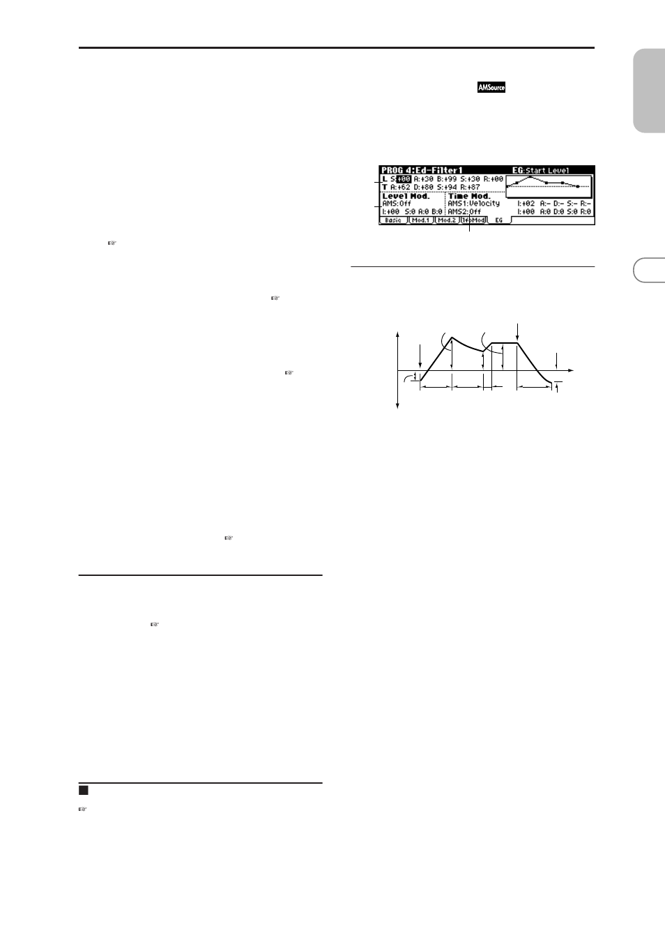 5: eg (filter1 eg), 4–5: eg (filter1 eg), 4–5: eg | 4–4b: filter lfo2 modulation, 4–4: utility, 4–5a: filter1 eg | KORG MICROX X50 User Manual | Page 26 / 194