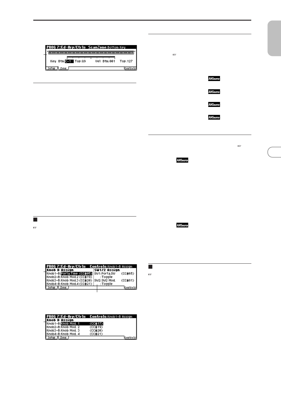 2: zone (scan zone), 3: controls, 7–2: zone (scan zone) | 7–3: controls, 7–2: zone, X50 microx | KORG MICROX X50 User Manual | Page 34 / 194