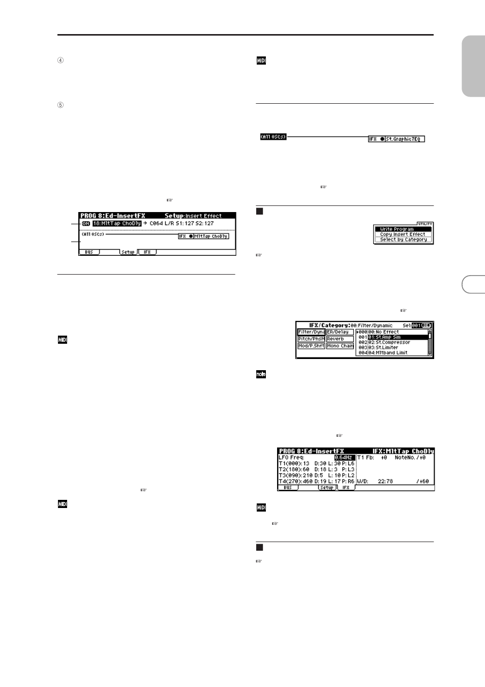 2: setup, 3: ifx (insert effect), 8–2: setup | 8–3: ifx (insert effect), 8–3: ifx | KORG MICROX X50 User Manual | Page 36 / 194