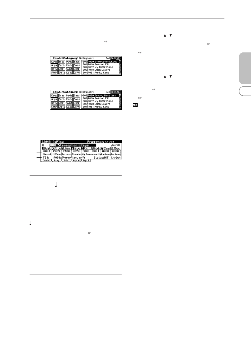 2: prog (timbre program), 0–2: prog (timbre program), 0–2: prog | X50 microx, Microx | KORG MICROX X50 User Manual | Page 42 / 194