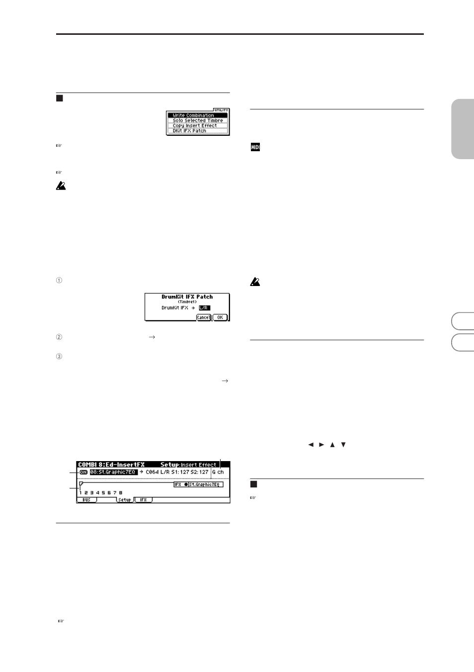 2: setup, 8–2: setup, 8–1: utility | 8–2a: ed–insertfx setup, 8–2b: control channel, 8–2c: routing map, bus select, 8–2: utility | KORG MICROX X50 User Manual | Page 58 / 194