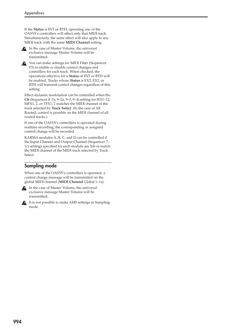 Sampling mode | KORG Electronic Keyboard User Manual | Page 1004 / 1127