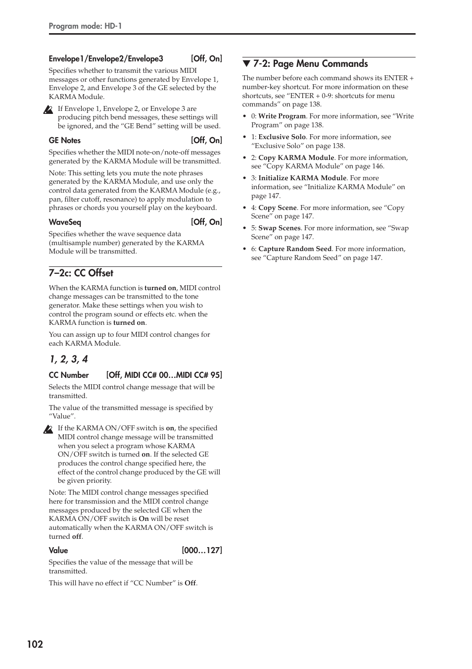2c: cc offset, 7–2c: cc offset, 2: page menu commands | KORG Electronic Keyboard User Manual | Page 112 / 1127