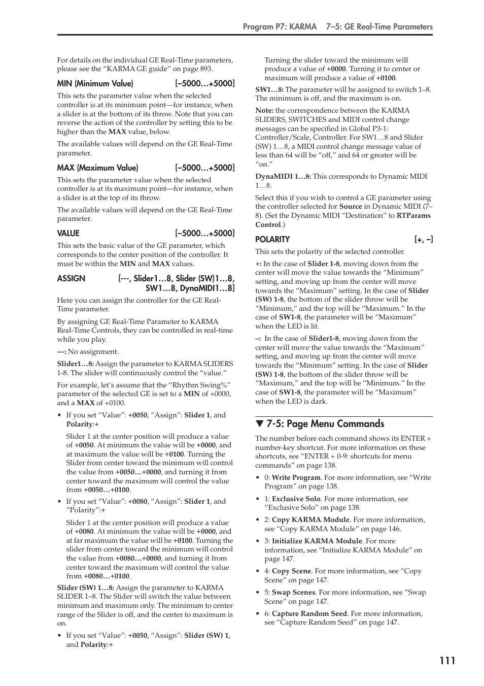 5: page menu commands | KORG Electronic Keyboard User Manual | Page 121 / 1127