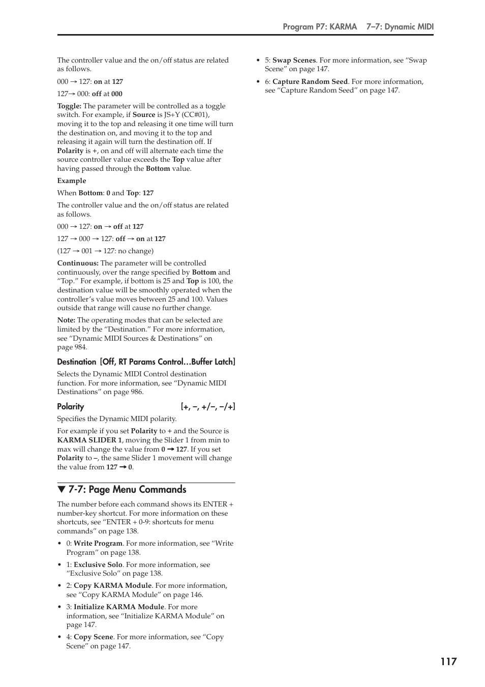 7: page menu commands | KORG Electronic Keyboard User Manual | Page 127 / 1127