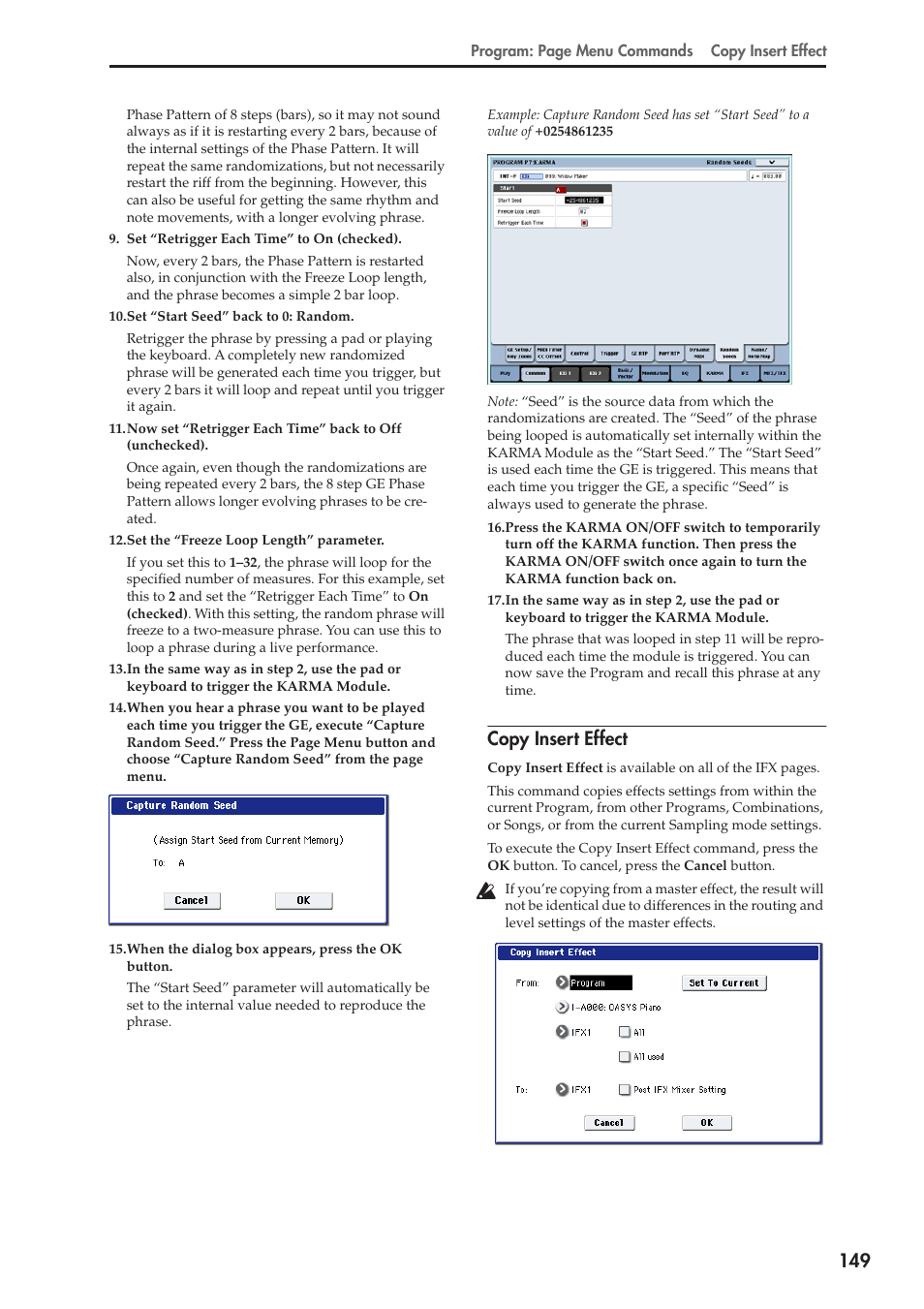 Copy insert effect | KORG Electronic Keyboard User Manual | Page 159 / 1127