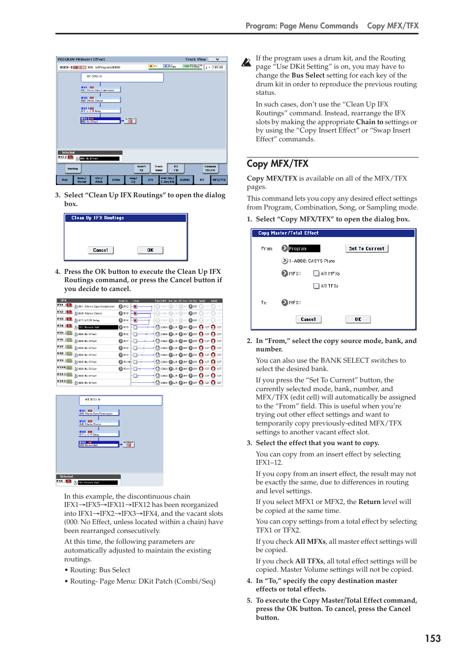 Copy mfx/tfx | KORG Electronic Keyboard User Manual | Page 163 / 1127