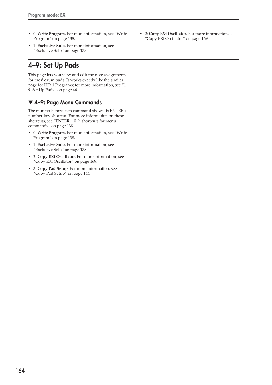 9: set up pads, 4–9: set up pads, 4–9: page menu commands | KORG Electronic Keyboard User Manual | Page 174 / 1127