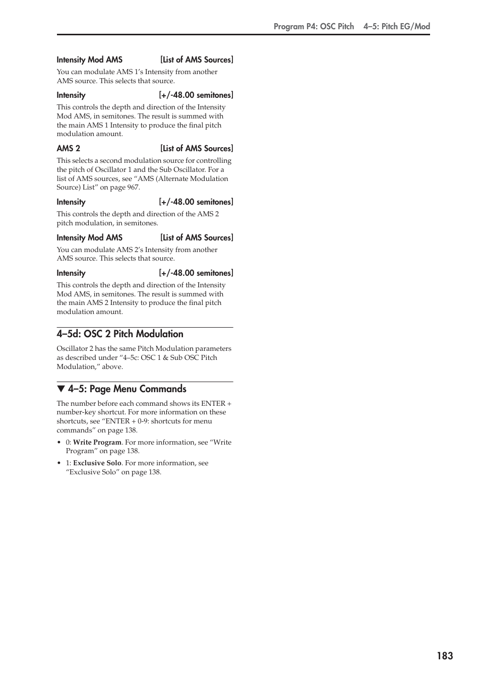 5d: osc 2 pitch modulation, 4–5d: osc 2 pitch modulation, 4–5: page menu commands | KORG Electronic Keyboard User Manual | Page 193 / 1127