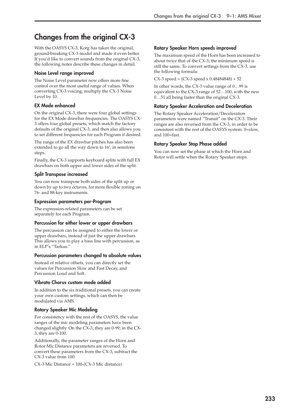 Changes from the original cx-3 | KORG Electronic Keyboard User Manual | Page 243 / 1127
