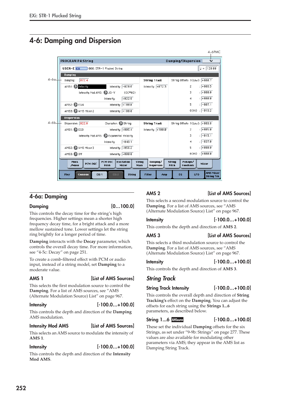 6: damping and dispersion, 6a: damping, String track | KORG Electronic Keyboard User Manual | Page 262 / 1127