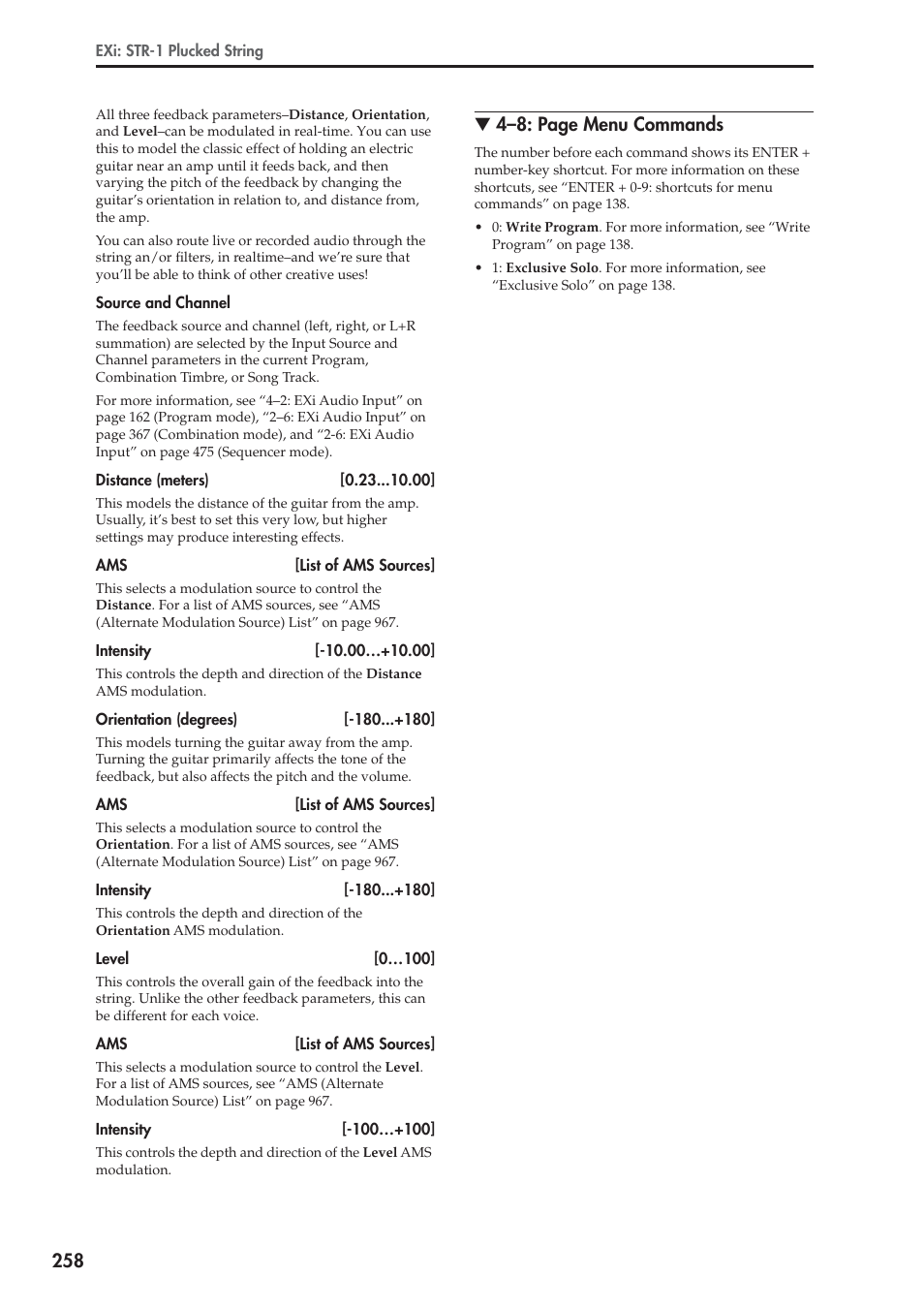 4–8: page menu commands | KORG Electronic Keyboard User Manual | Page 268 / 1127