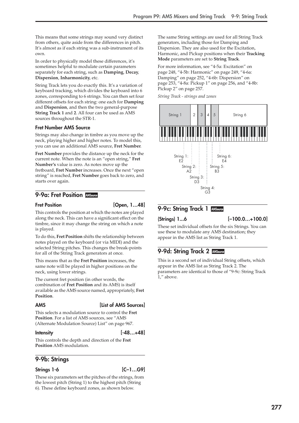 9a: fret position, 9b: strings, 9c: string track 1 | 9d: string track 2 | KORG Electronic Keyboard User Manual | Page 287 / 1127