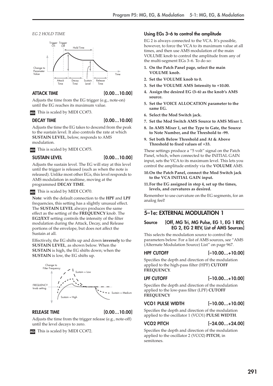 1e: external modulation 1, 5–1e: external modulation 1 | KORG Electronic Keyboard User Manual | Page 301 / 1127