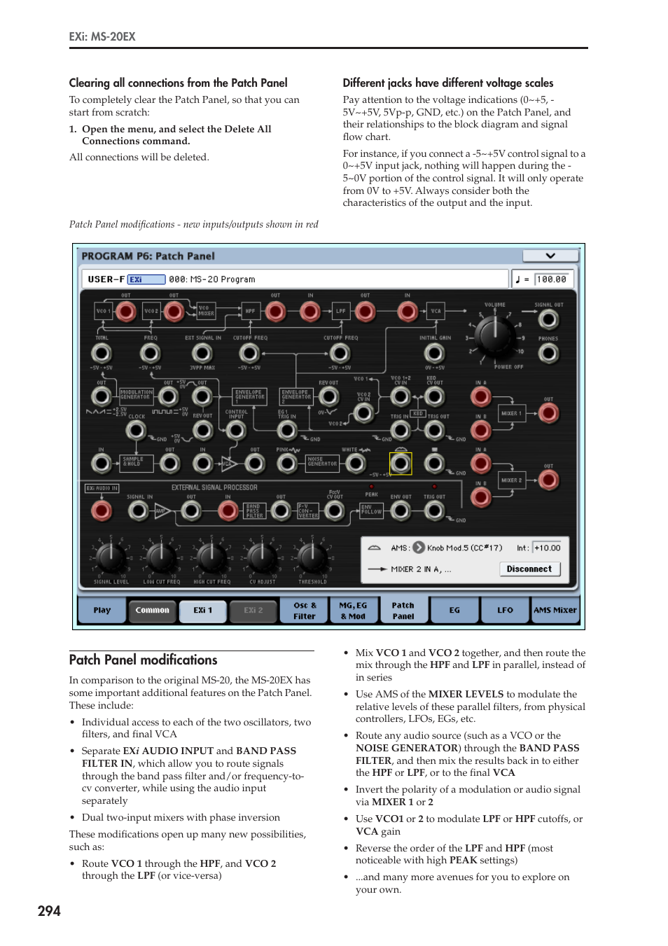 Patch panel modifications | KORG Electronic Keyboard User Manual | Page 304 / 1127