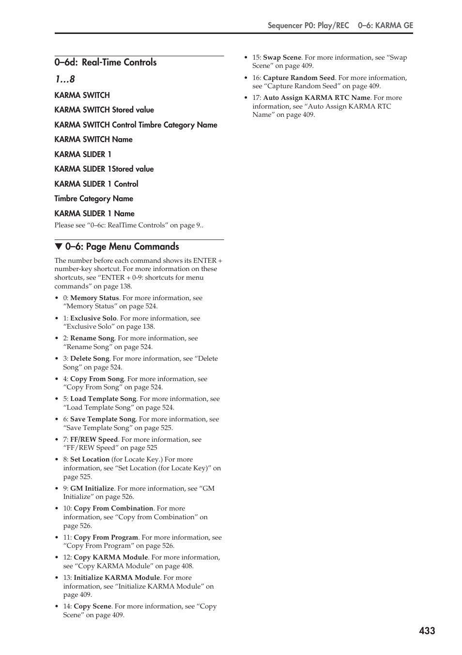 6d: real-time controls, 0–6: page menu commands | KORG Electronic Keyboard User Manual | Page 443 / 1127
