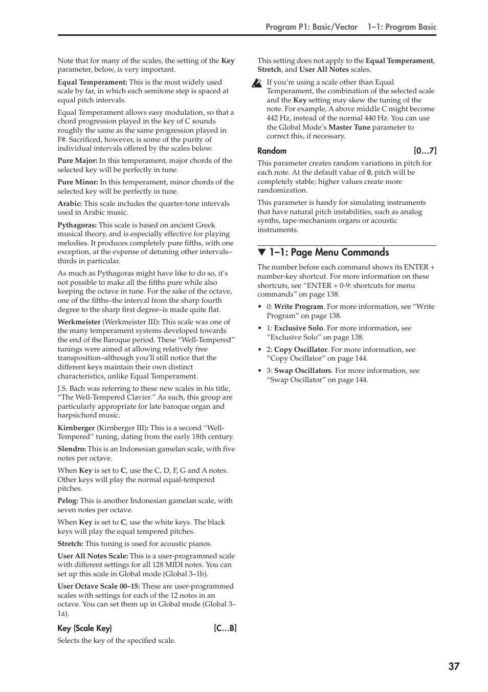 1–1: page menu commands | KORG Electronic Keyboard User Manual | Page 47 / 1127