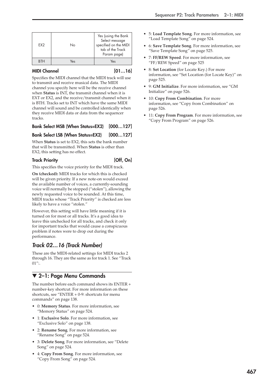 Track 02…16 (track number), 2–1: page menu commands | KORG Electronic Keyboard User Manual | Page 477 / 1127