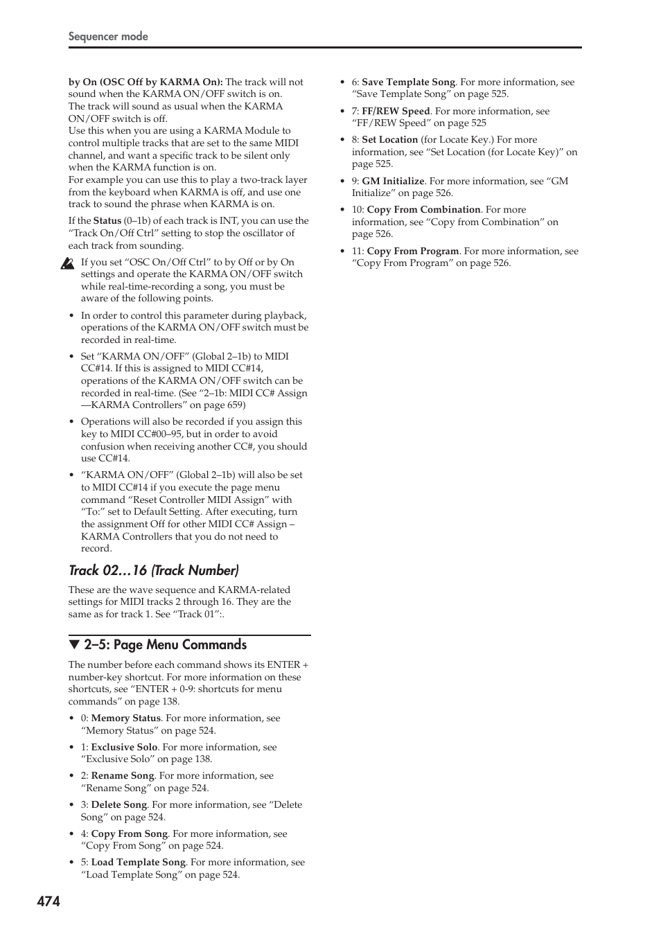 Track 02…16 (track number), 2–5: page menu commands | KORG Electronic Keyboard User Manual | Page 484 / 1127