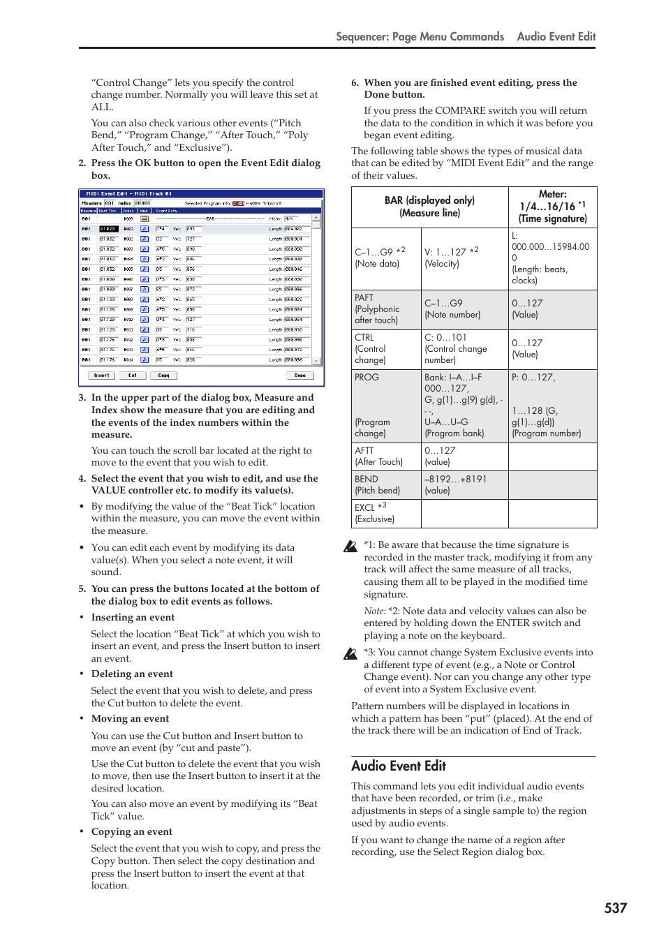 Audio event edit | KORG Electronic Keyboard User Manual | Page 547 / 1127