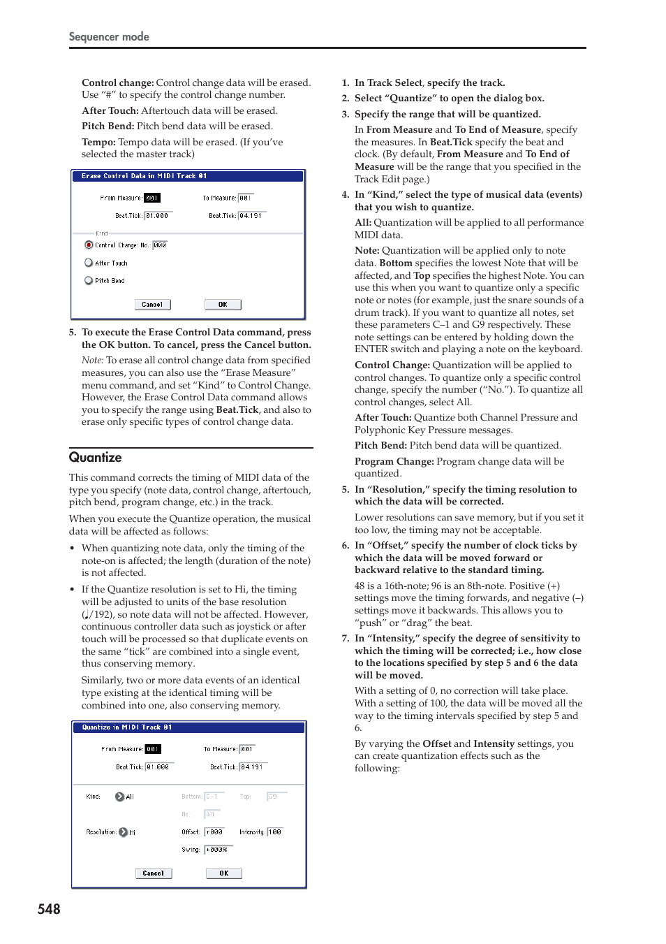 Quantize | KORG Electronic Keyboard User Manual | Page 558 / 1127