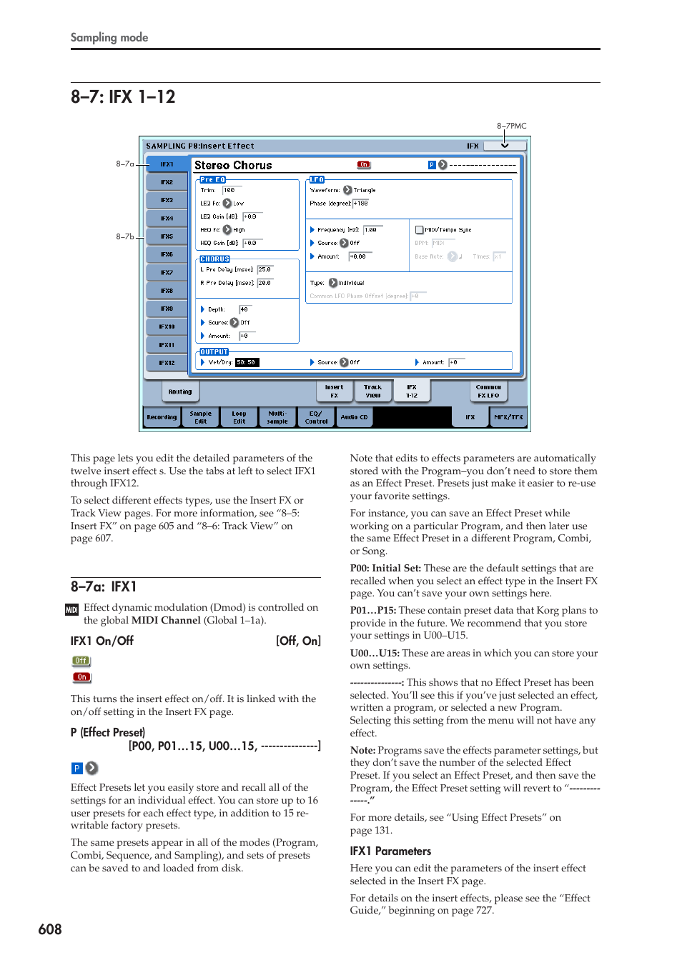 7: ifx 1-12, 7a: ifx1, 8–7: ifx 1–12 | 8–7a: ifx1 | KORG Electronic Keyboard User Manual | Page 618 / 1127