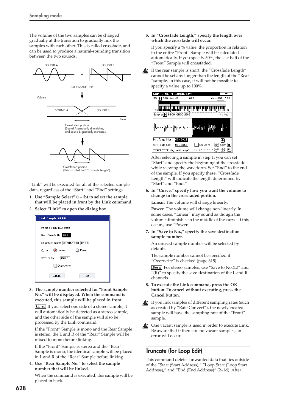 Truncate (for loop edit) | KORG Electronic Keyboard User Manual | Page 638 / 1127