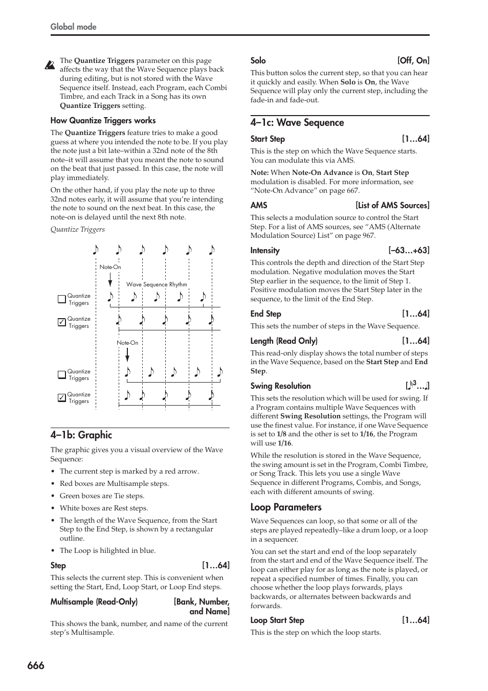 1b: graphic, 1c: wave sequence, Loop parameters | 4–1b: graphic, 4–1c: wave sequence | KORG Electronic Keyboard User Manual | Page 676 / 1127