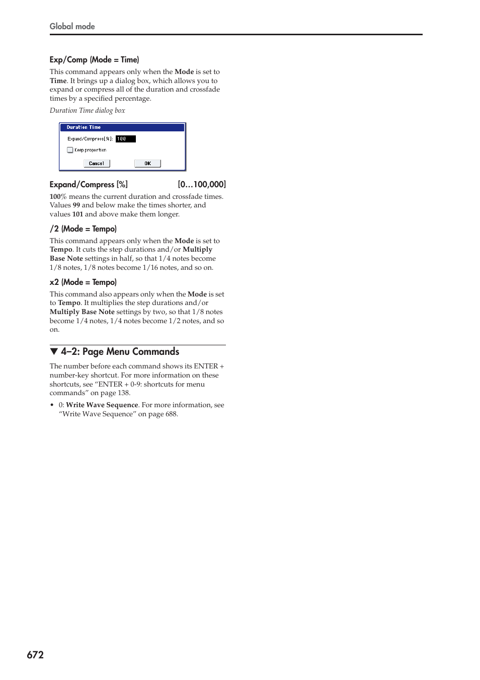 4–2: page menu commands | KORG Electronic Keyboard User Manual | Page 682 / 1127