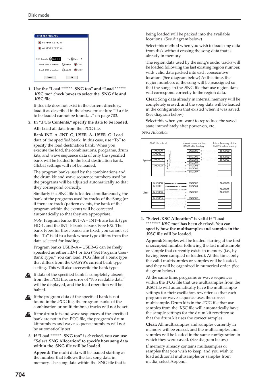Disk mode | KORG Electronic Keyboard User Manual | Page 714 / 1127