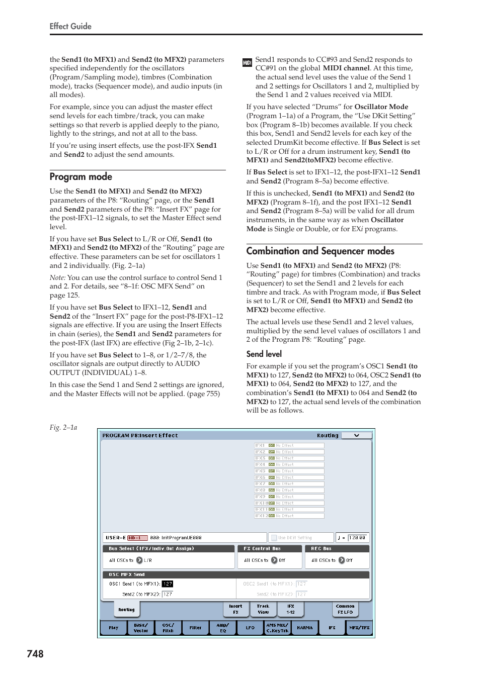 Program mode, Combination and sequencer modes | KORG Electronic Keyboard User Manual | Page 758 / 1127