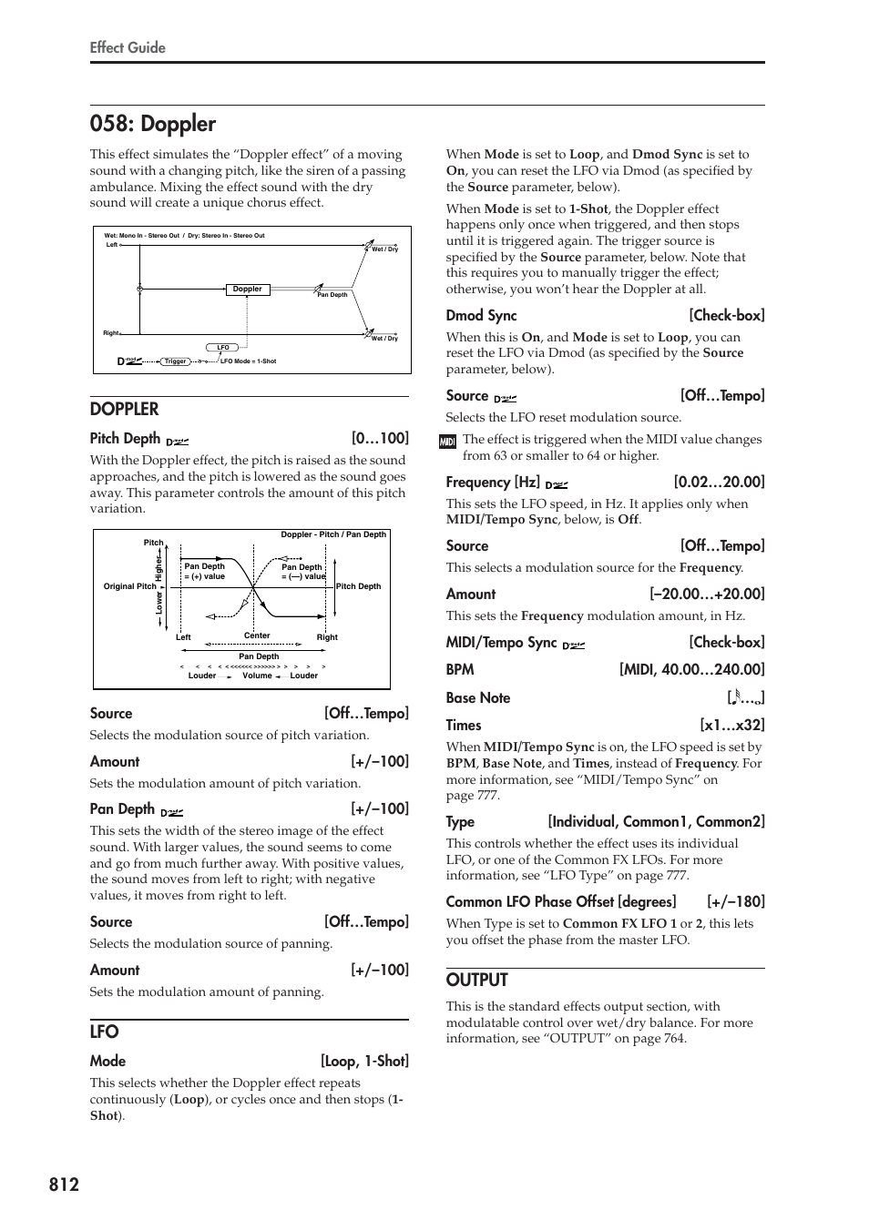 Doppler, Output | KORG Electronic Keyboard User Manual | Page 822 / 1127