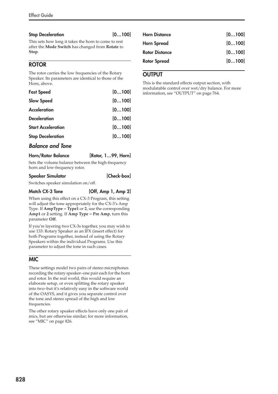 Rotor, Output | KORG Electronic Keyboard User Manual | Page 838 / 1127
