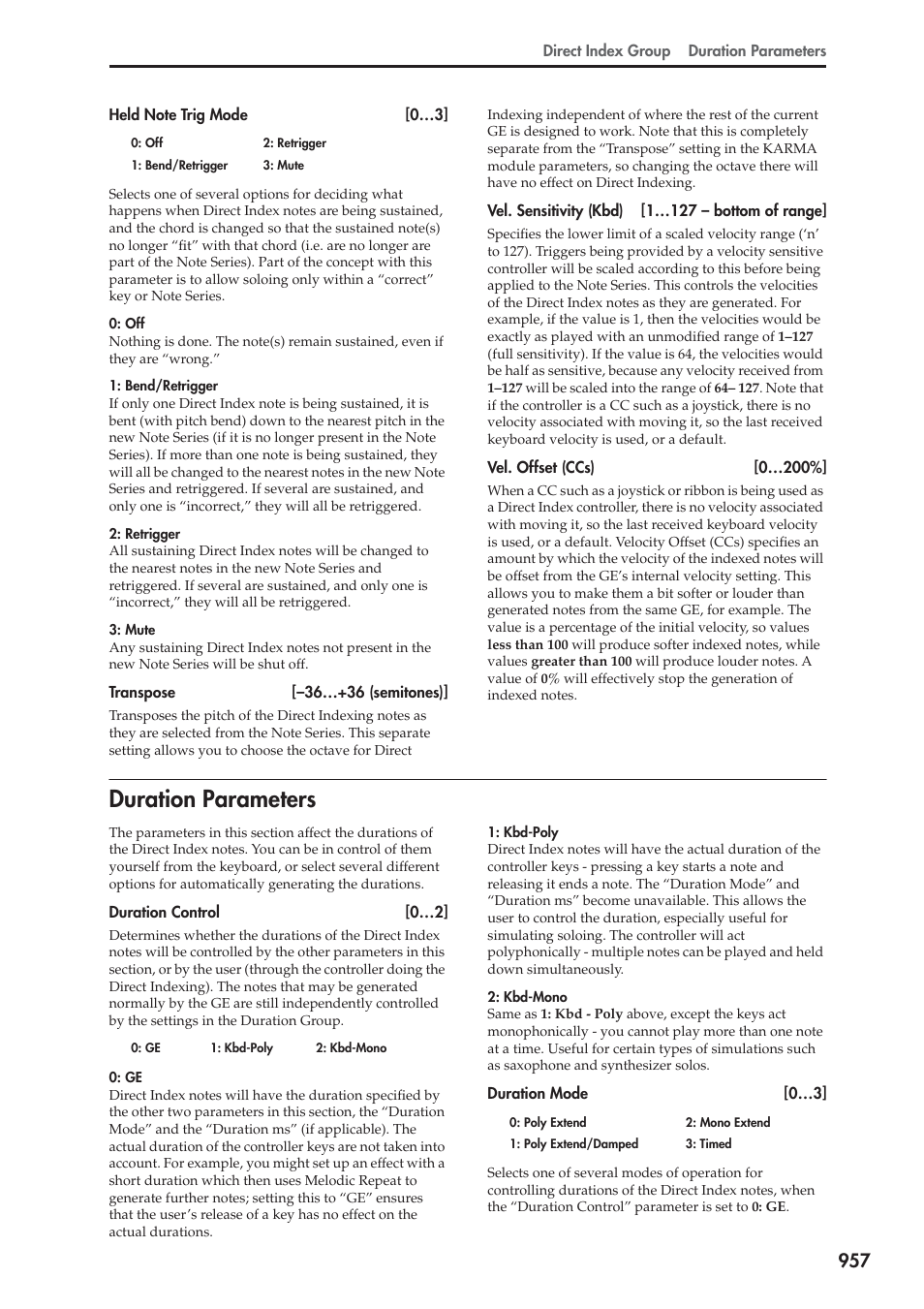 Duration parameters | KORG Electronic Keyboard User Manual | Page 967 / 1127