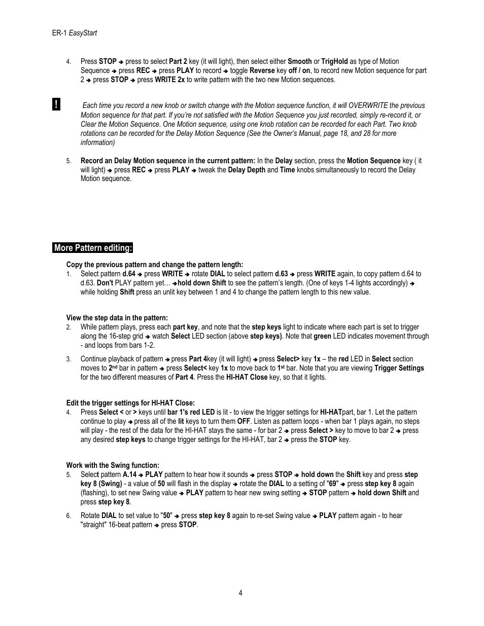 More pattern editing | KORG ER-1 User Manual | Page 4 / 5