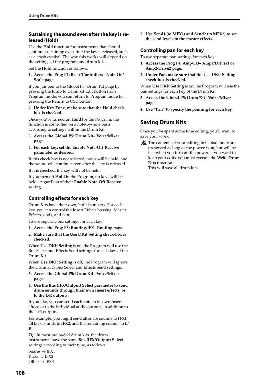 Saving drum kits | KORG Krome music workstasion 61key User Manual | Page 112 / 142